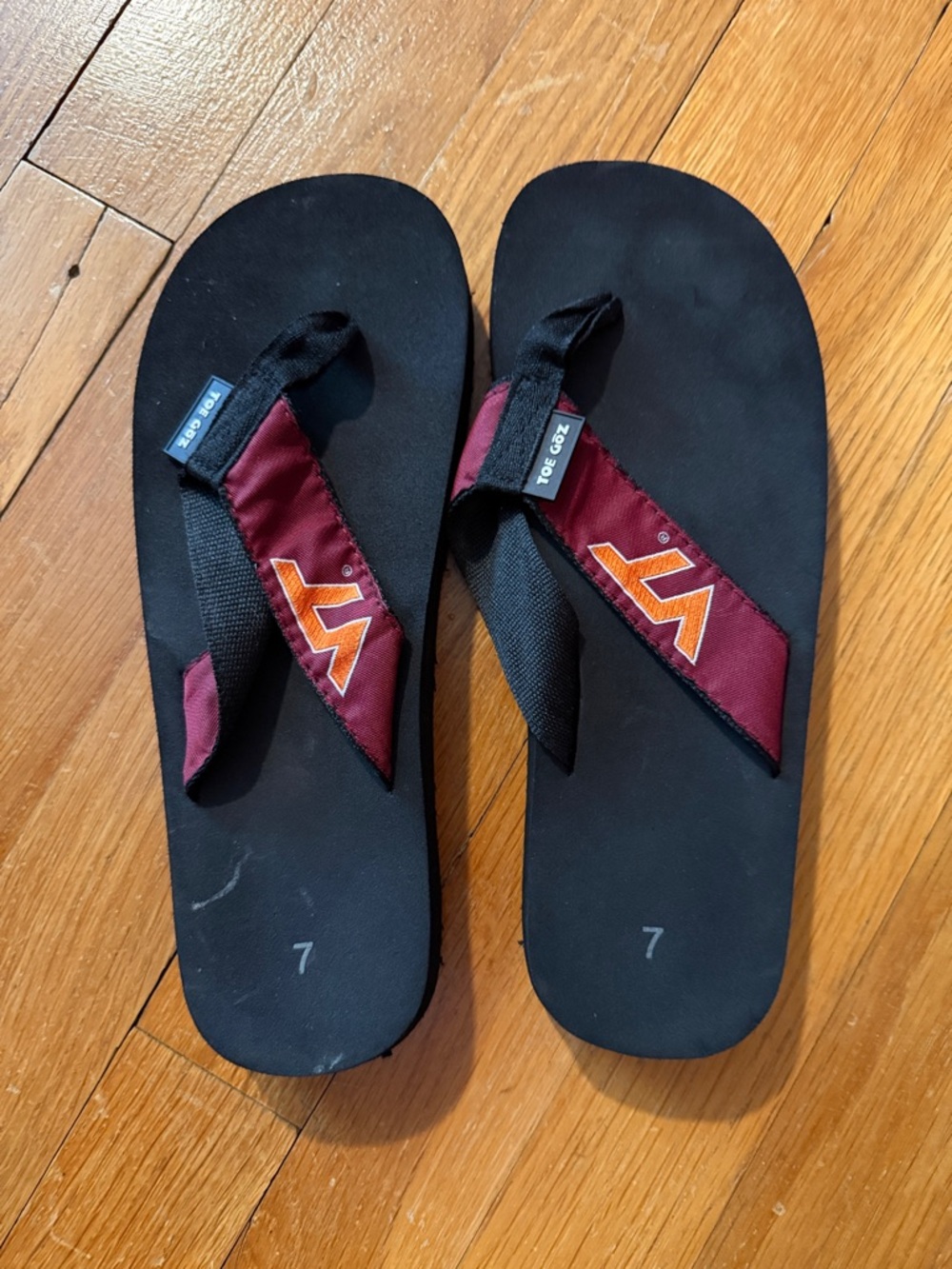 Toe Goz Virginia Tech flip flops